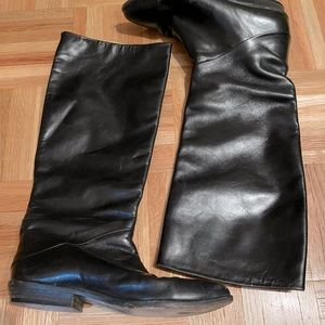 Joan and David couture black leather riding boots